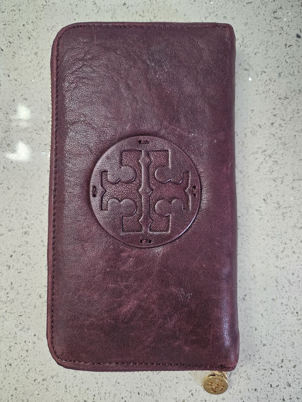 Tory Burch Burgundy Leather Wallet